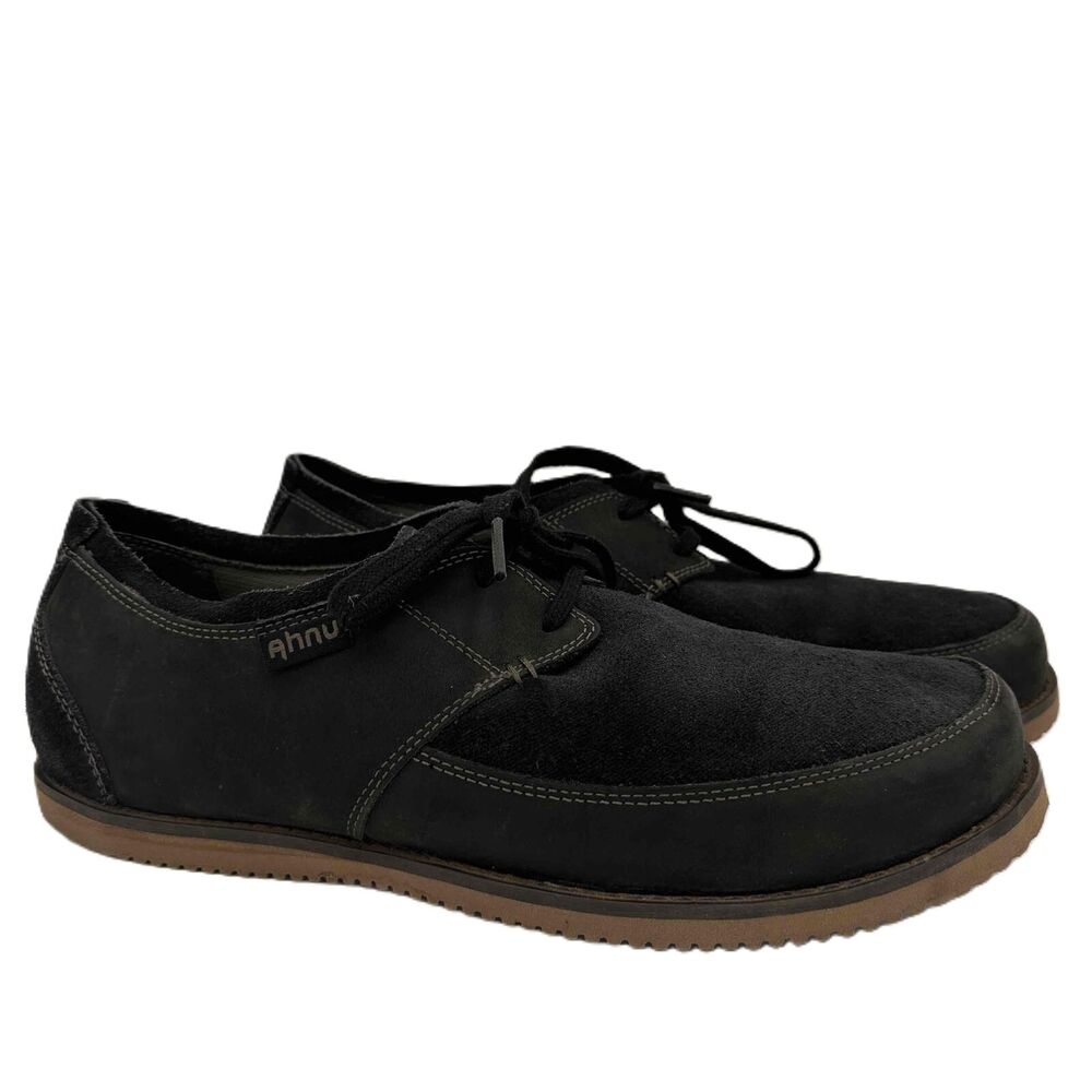 Ahnu Men's Black Suede Lace-Up Parkside Oxford Chukka Shoes Size 12